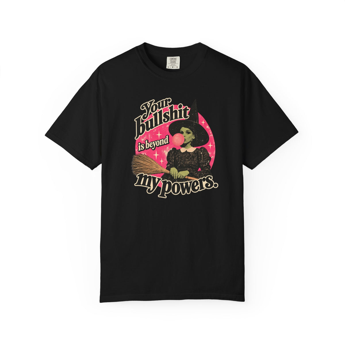 Retro Bubblegum Witch Graphic Tee | Comfort Colors