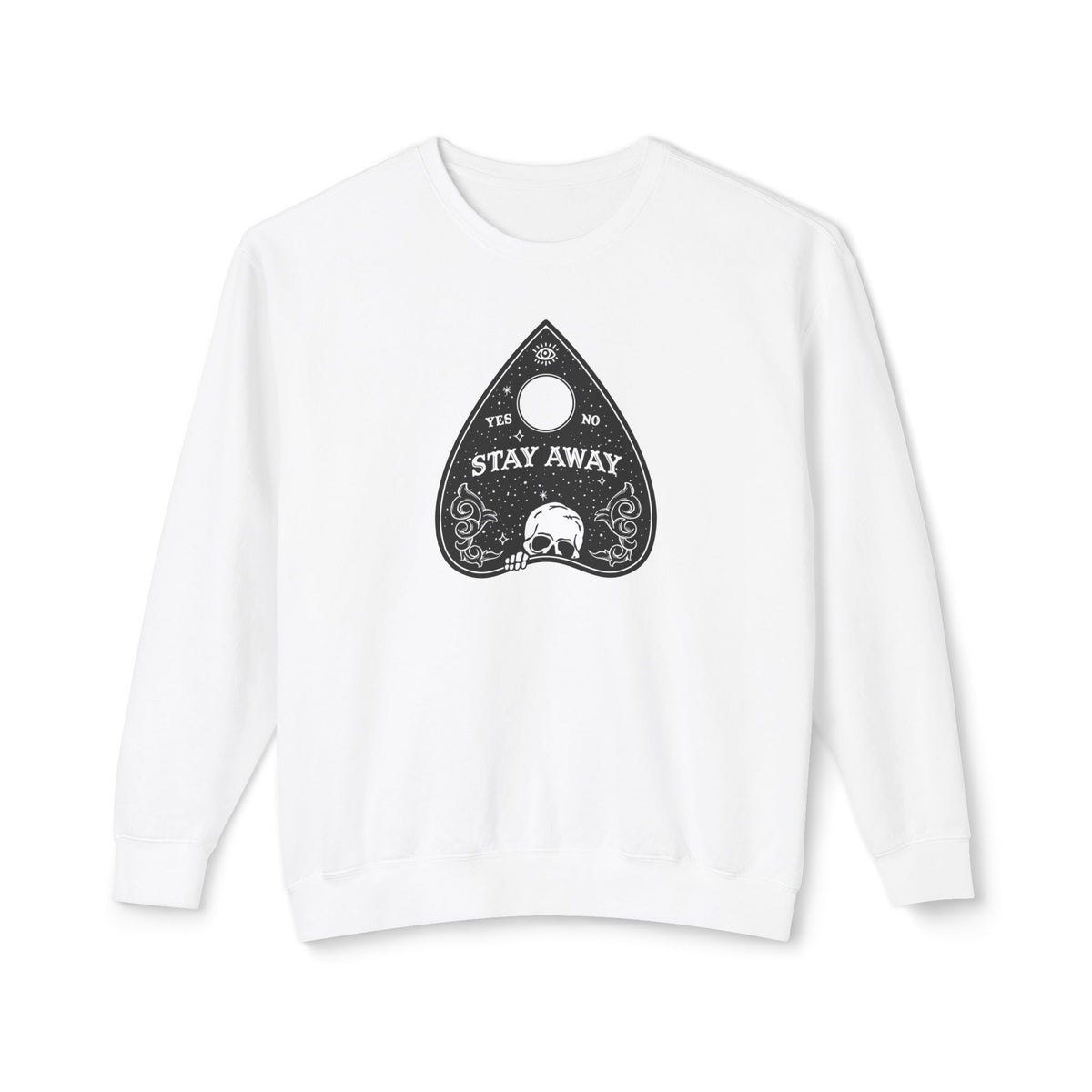 Stay Away Ouija Planchette Comfort Colors Lightweight Unisex Sweatshirt - Perfect for Cool Fall Nights