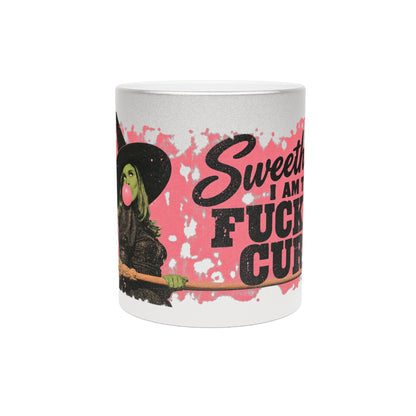 Funny Witch Silver and Pink 11 oz Ceramic Mug