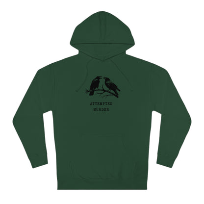 Attempted Murder Raven Vintage Gothic Unisex Hooded Sweatshirt | Cozy Cotton Fleece, Medium-Heavy Fabric