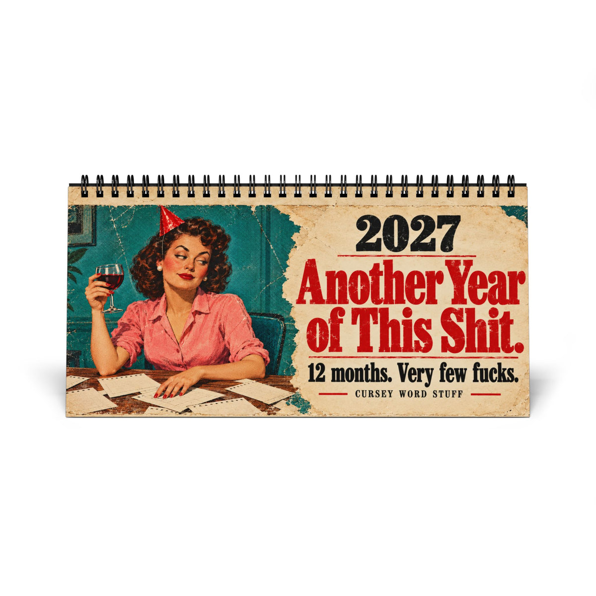 2027 Funny Desk Calendar – Retro Women & Sarcastic Sayings