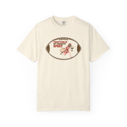 Thrifting Is My Favorite Sport Shirt, Comfort Colors Retro Football Graphic