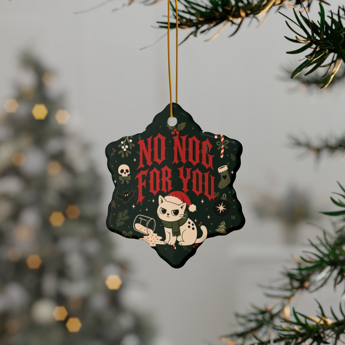 No Nog for You Grumpy Cat Christmas Ornament