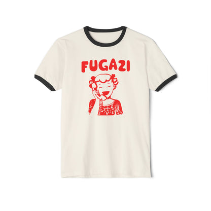 FUGAZI Ringer T-Shirt Iconic Retro Design Unisex in 8 Color Combos