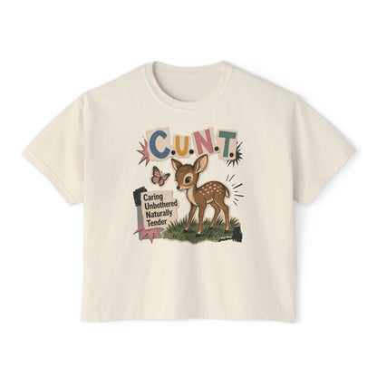 CUNT Deer Shirt Womens Oversized Boxy Comfort Colors 3023CL