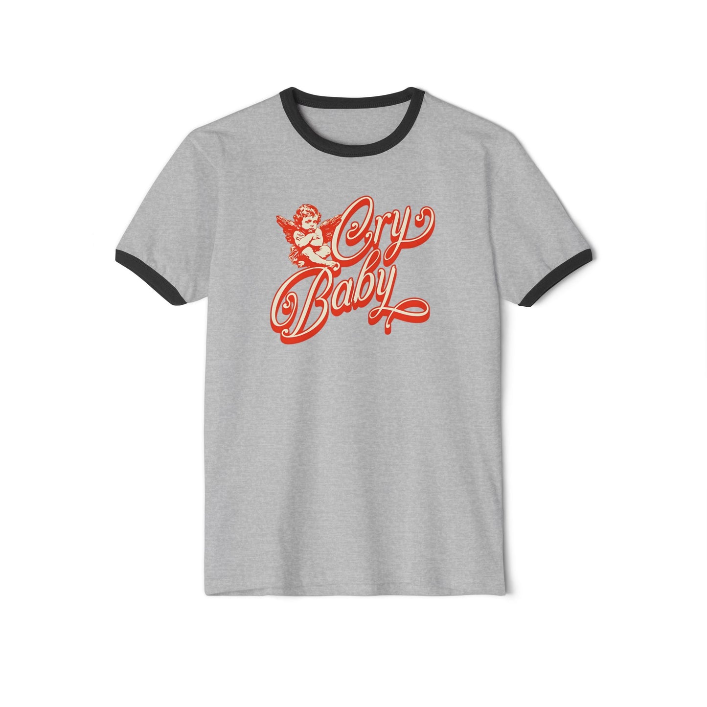 Cry Baby Angel Ringer Tee Vintage Inspired Design