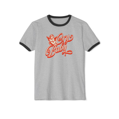 Cry Baby Angel Ringer Tee Vintage Inspired Design