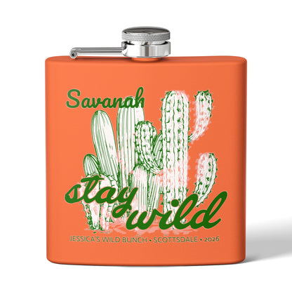 Personalized Stay Wild Stainless Steel Flask 6oz