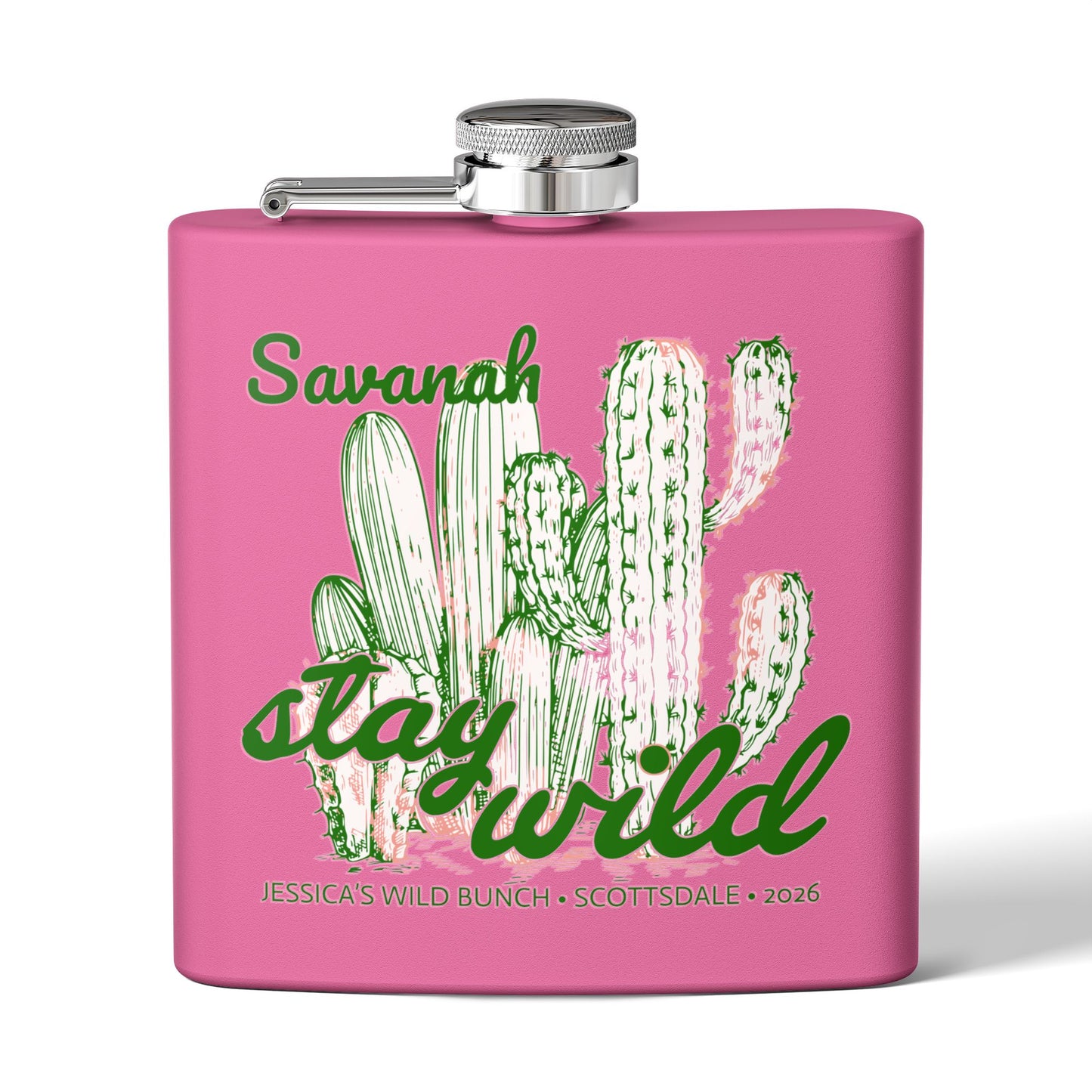Personalized Stay Wild Stainless Steel Flask 6oz