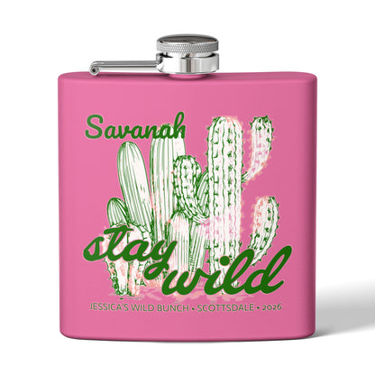 Personalized Stay Wild Stainless Steel Flask 6oz