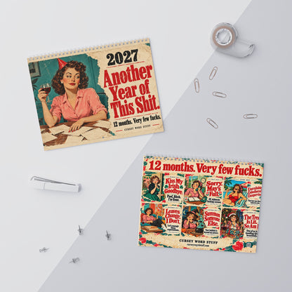 2027 Funny Wall Calendar – Retro Women & Sarcastic Sayings
