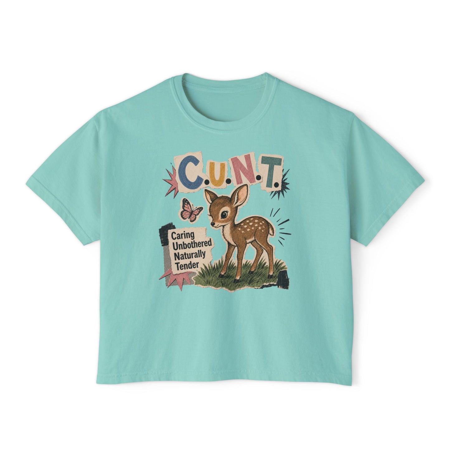CUNT Deer Shirt Womens Oversized Boxy Comfort Colors 3023CL