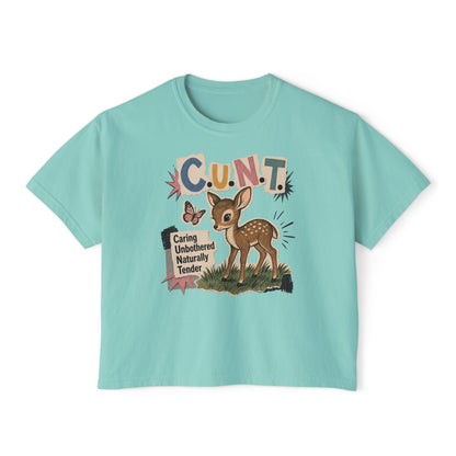CUNT Deer Shirt Womens Oversized Boxy Comfort Colors 3023CL