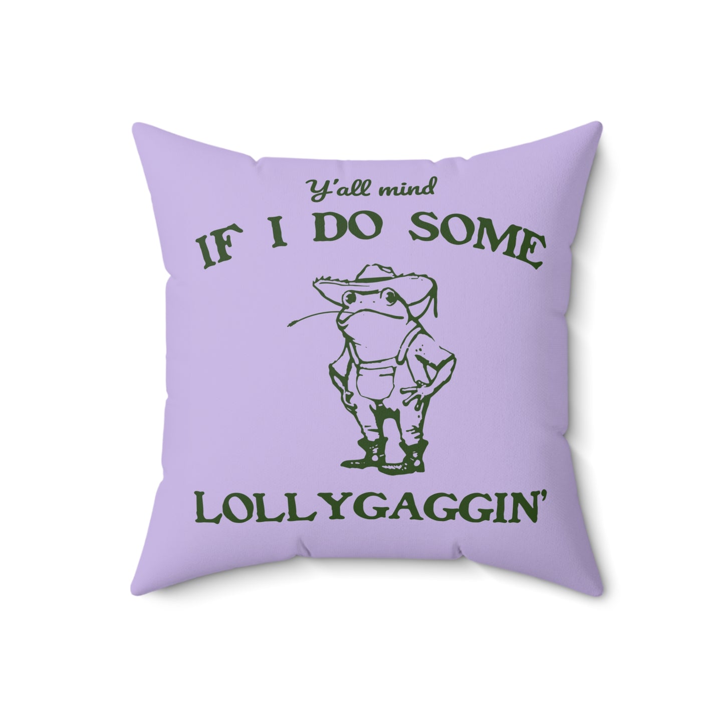 Housewarming Lollygagging Cowboy Frog Throw Pillow - Four Sizes