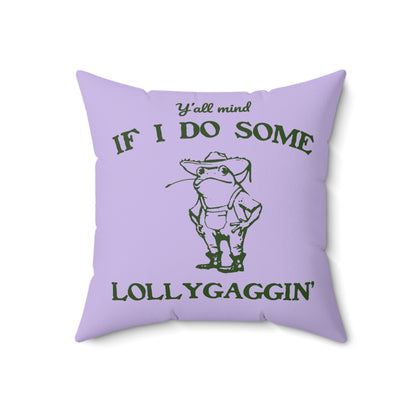 Housewarming Lollygagging Cowboy Frog Throw Pillow - Four Sizes