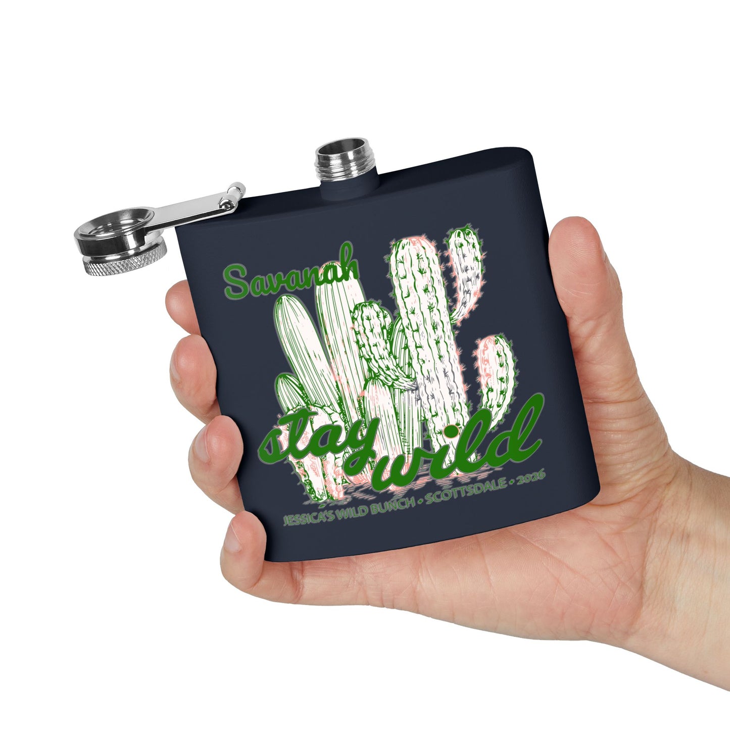 Personalized Stay Wild Stainless Steel Flask 6oz