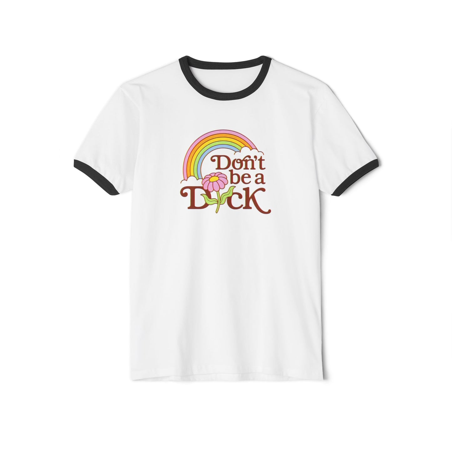 Retro Flower Don't Be a Dick Ringer T-Shirt