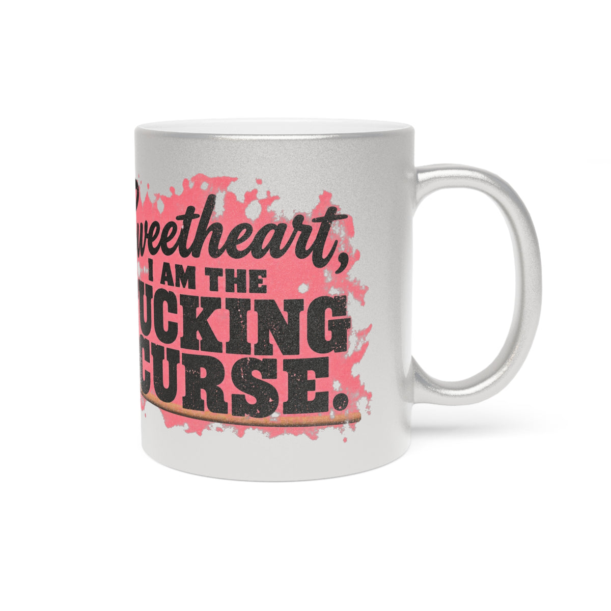 Funny Witch Silver and Pink 11 oz Ceramic Mug