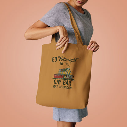 Go Straight to the Gay Bar Tote Bag | Gay, Michigan Vintage Canvas Bag | Funny LGBTQ+ Market Tote