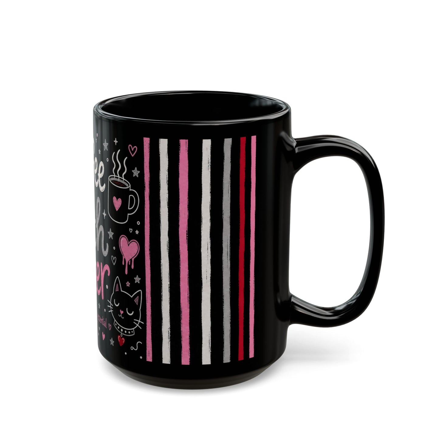 Coffee Is Goth Water Funny Halloween Black Mug 11 oz and 15 oz Black Mug (11oz, 15oz)