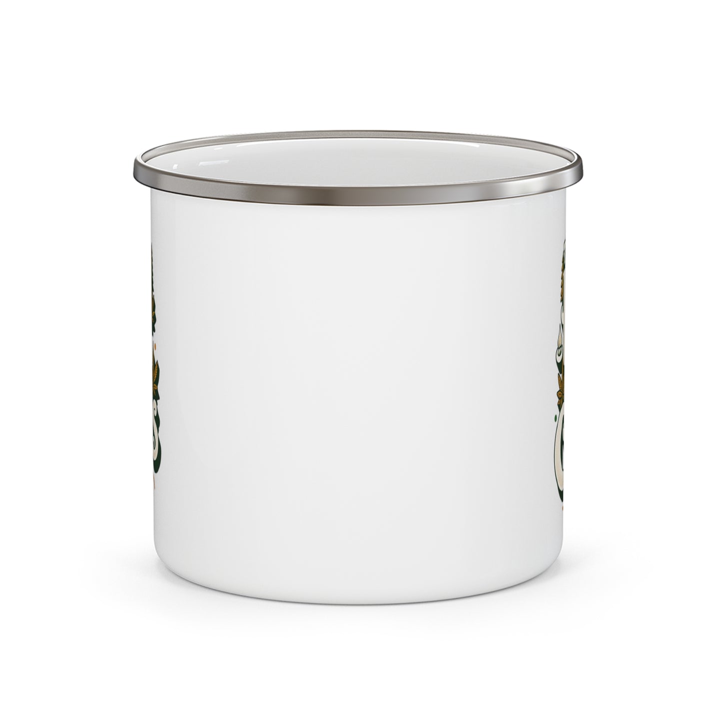 Happy High Campers Enamel Mug: Retro Cannabis Camping Nostalgia