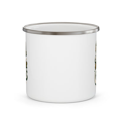 Happy High Campers Enamel Mug: Retro Cannabis Camping Nostalgia