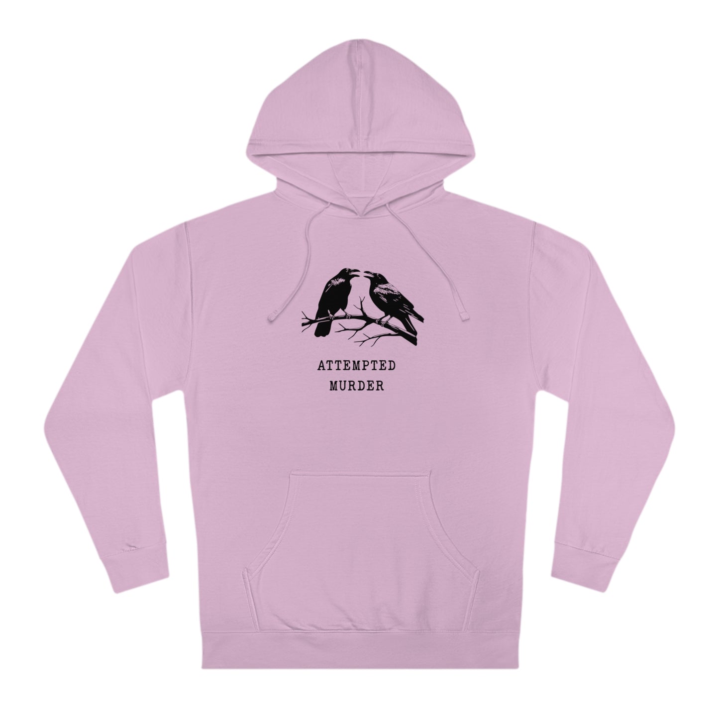Attempted Murder Raven Vintage Gothic Unisex Hooded Sweatshirt | Cozy Cotton Fleece, Medium-Heavy Fabric