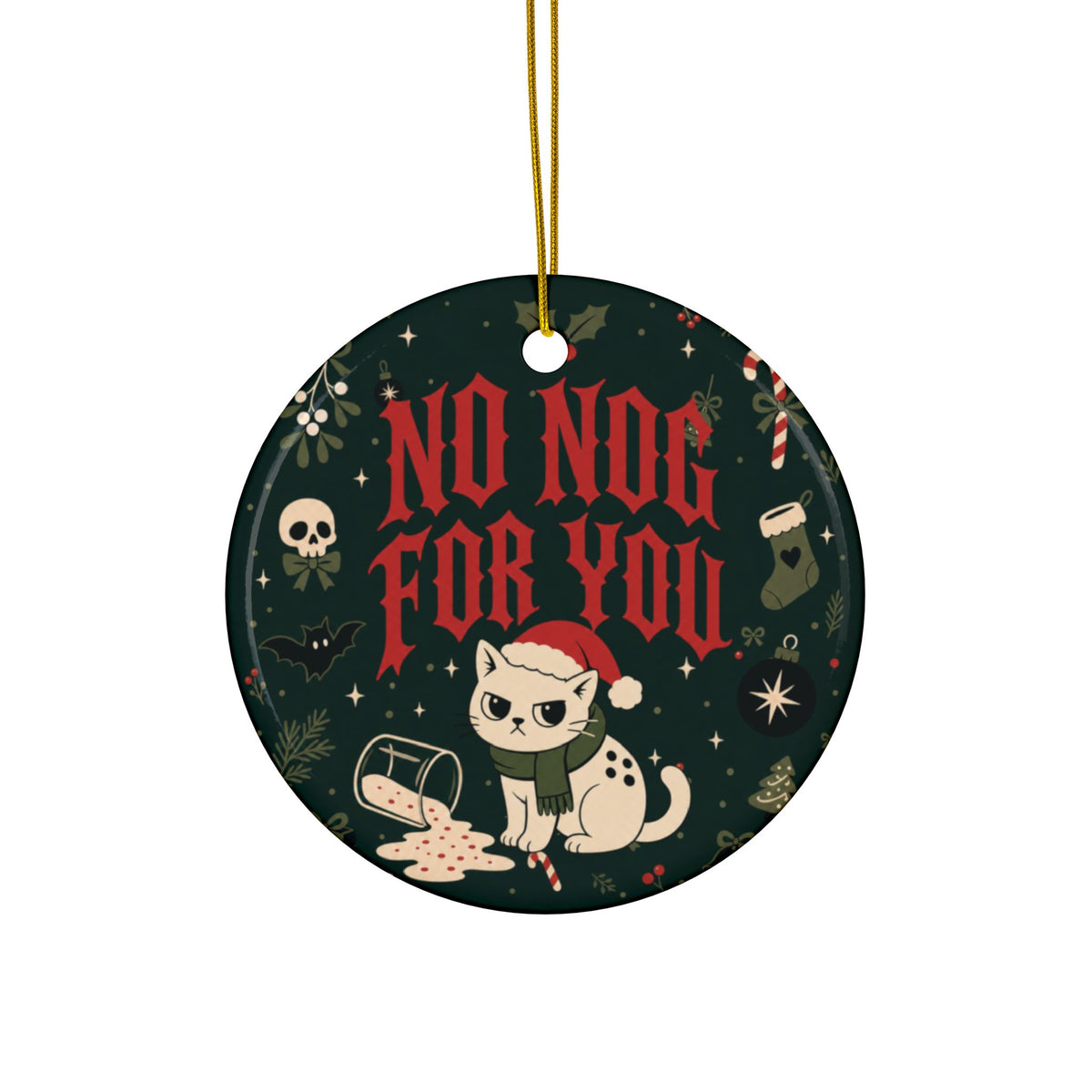 No Nog for You Grumpy Cat Christmas Ornament