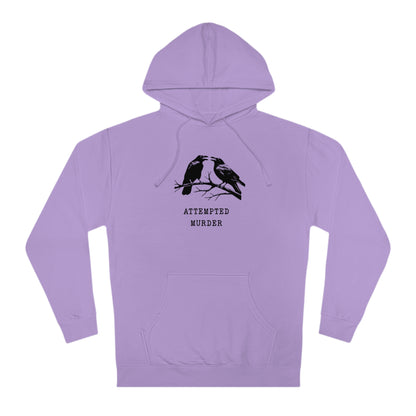 Attempted Murder Raven Vintage Gothic Unisex Hooded Sweatshirt | Cozy Cotton Fleece, Medium-Heavy Fabric