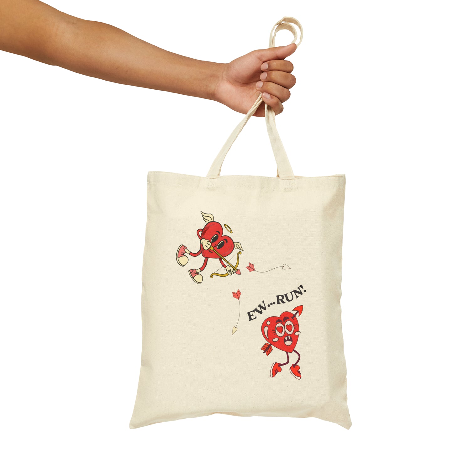 Ew Run Anti-Valentines Cotton Canvas Tote Bag