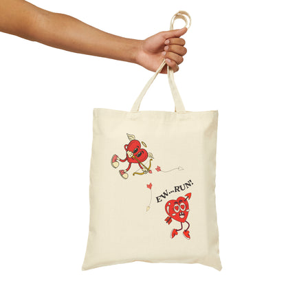 Ew Run Anti-Valentines Cotton Canvas Tote Bag