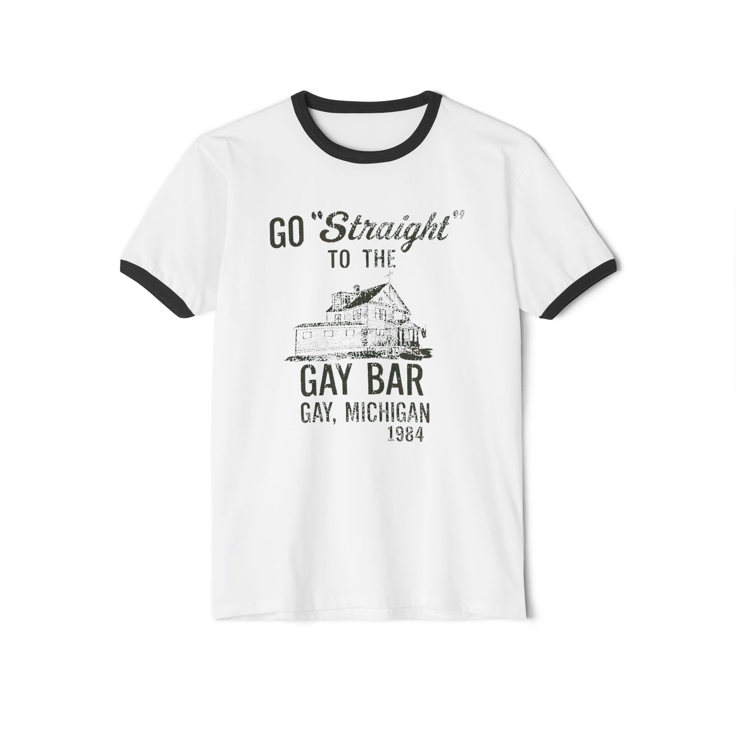 Go Straight to the Gay Bar Shirt Unisex Cotton Ringer T-Shirt