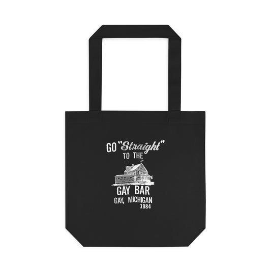 Go Straight to the Gay Bar Tote Bag | Gay, Michigan Vintage Canvas Bag | Funny LGBTQ+ Market Tote
