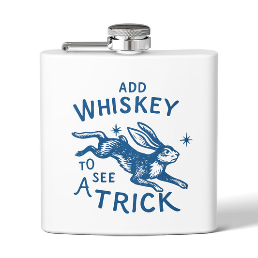 Funny Whiskey Flask, Add Whiskey to See a Trick, 6oz Stainless Steel Flask