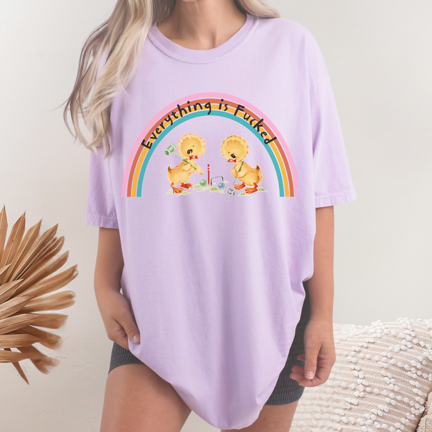 Everything is F*cked Retro Duck T-Shirt | Funny Vintage Comfort Colors Unisex Tee