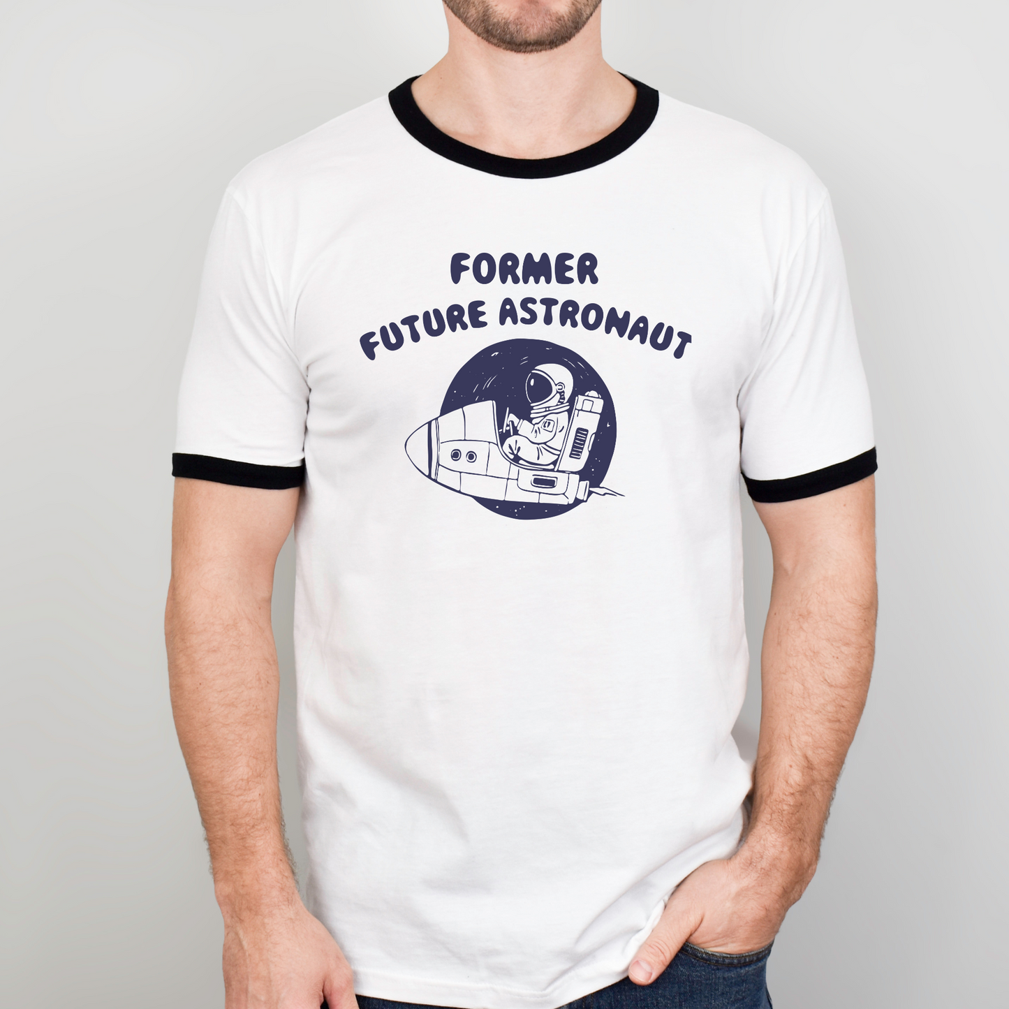 Former Future Astronaut Unisex Ringer T-Shirt - 4 Colors | Retro Space Design