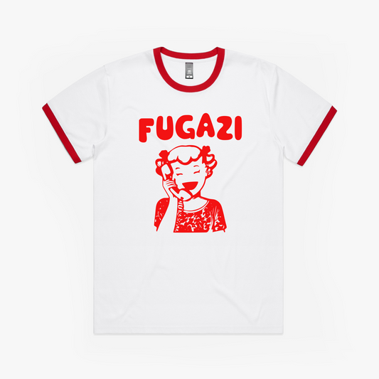 FUGAZI Ringer T-Shirt Iconic Retro Design Unisex in 8 Color Combos