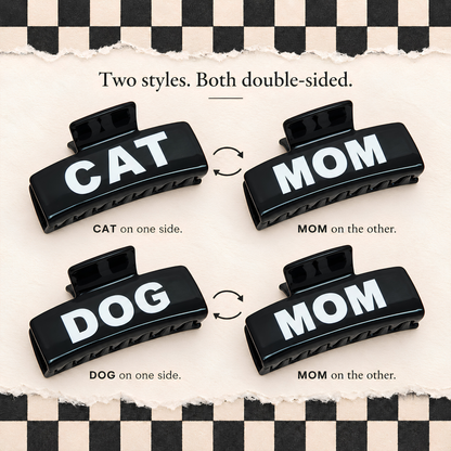 Double-Sided Black Cat Mom & Dog Mom with Gift Packaging