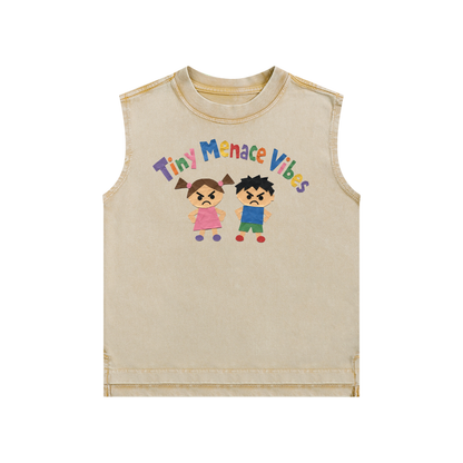 Tiny Menace Vibes Snow Washed Kids' Tank Top
