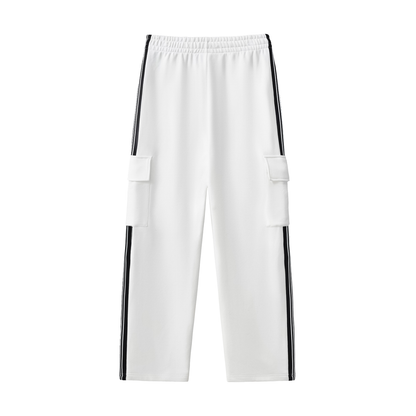 Cute But Deadly Unisex Cargo Track Pants Side Stripe Straight-Leg