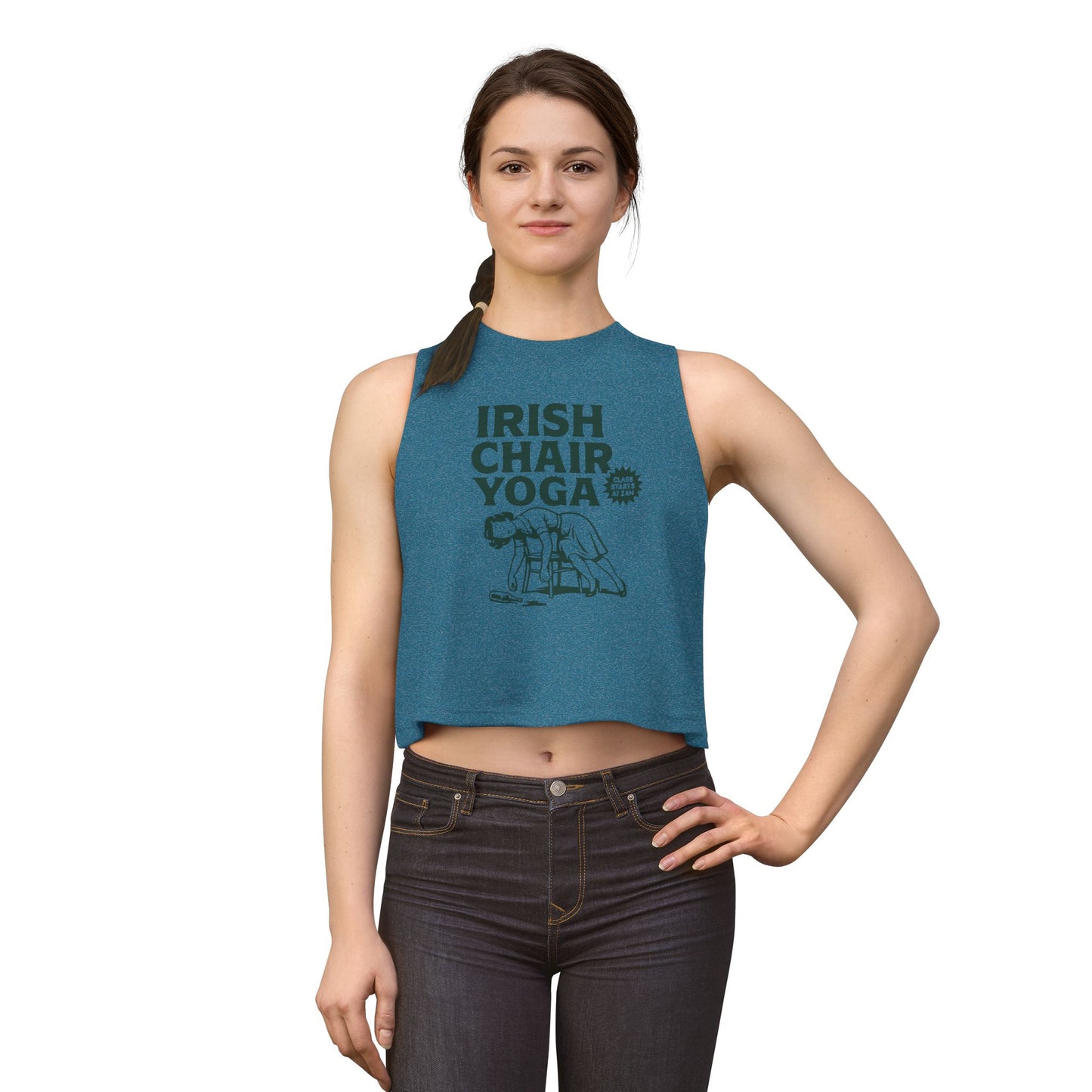 Irish Chair Yoga Womens Crop Tank Top Top