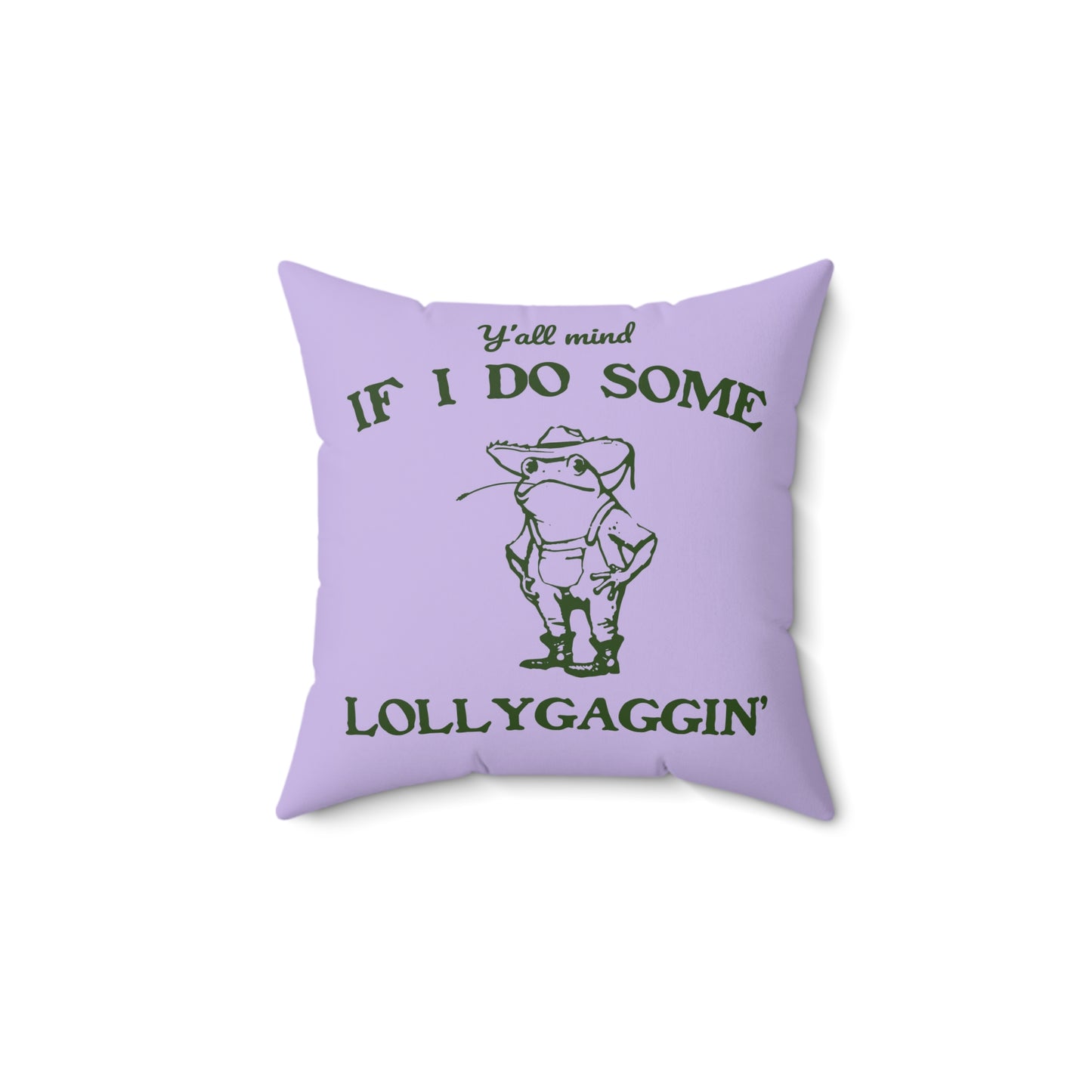 Housewarming Lollygagging Cowboy Frog Throw Pillow - Four Sizes