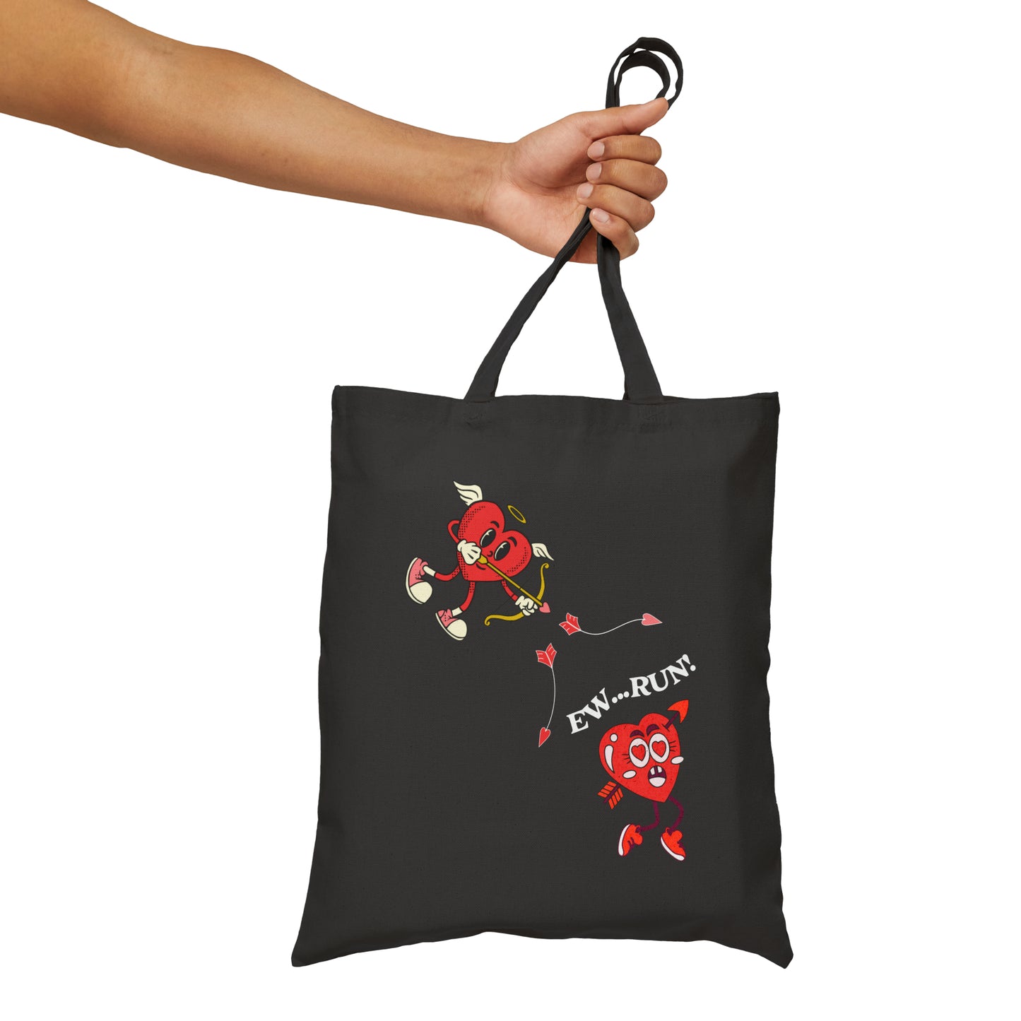 Ew Run Anti-Valentines Cotton Canvas Tote Bag