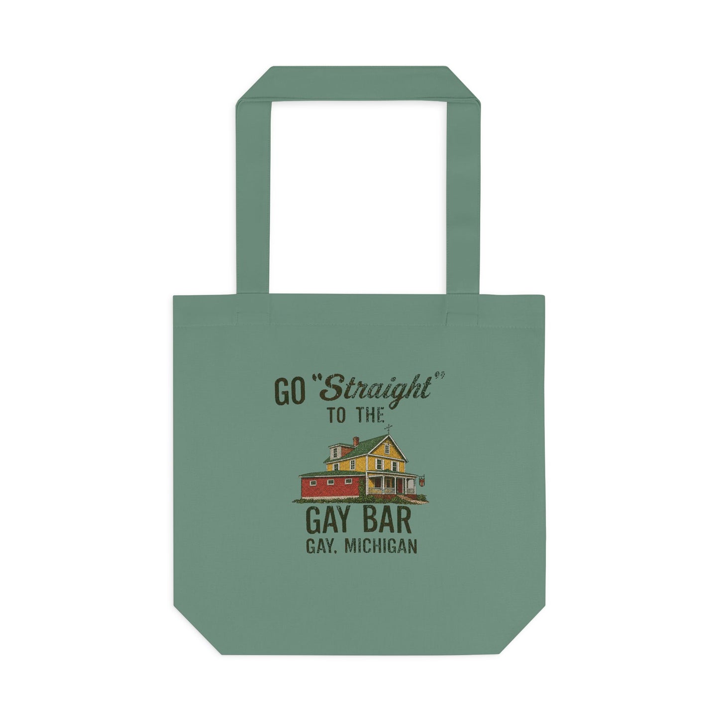 Go Straight to the Gay Bar Tote Bag | Gay, Michigan Vintage Canvas Bag | Funny LGBTQ+ Market Tote