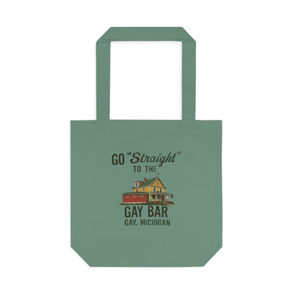 Go Straight to the Gay Bar Tote Bag | Gay, Michigan Vintage Canvas Bag | Funny LGBTQ+ Market Tote