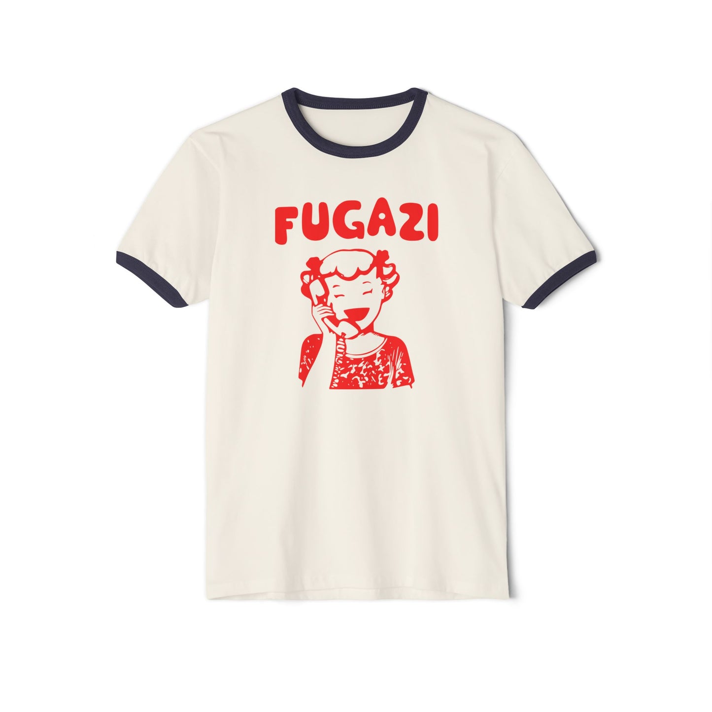FUGAZI Ringer T-Shirt Iconic Retro Design Unisex in 8 Color Combos