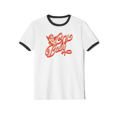 Cry Baby Angel Ringer Tee Vintage Inspired Design