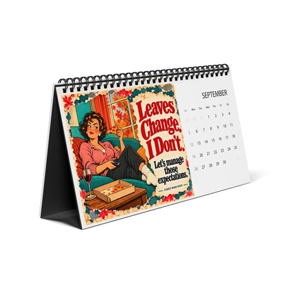 2027 Funny Desk Calendar – Retro Women & Sarcastic Sayings
