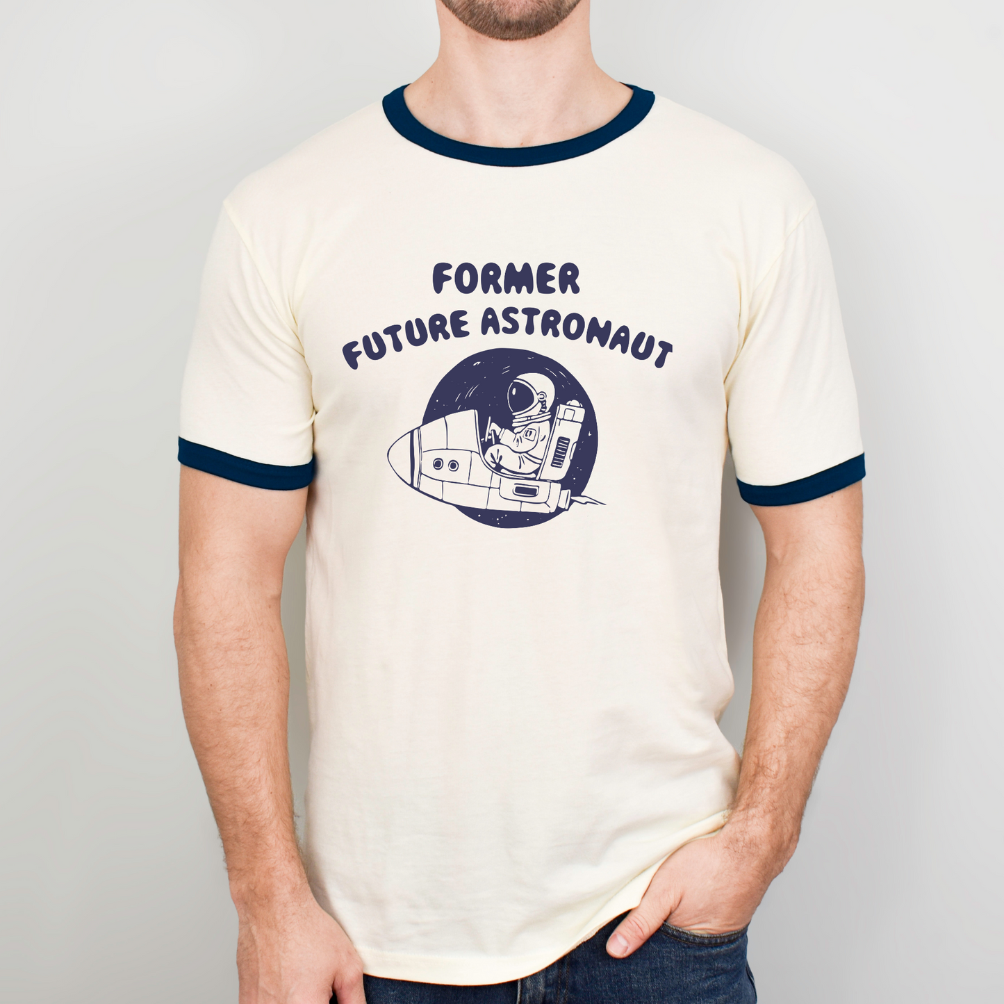 Former Future Astronaut Unisex Ringer T-Shirt - 4 Colors | Retro Space Design