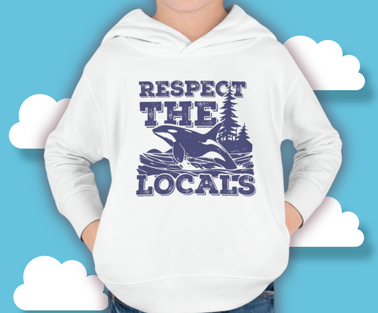 Respect the Locals Orca Design Toddler Hoodie 5 Colors Available